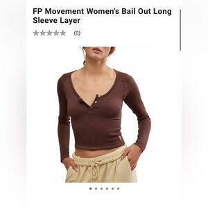 NWT FP Movement Women's Bail Out Long Sleeve Layer size M/L brown color